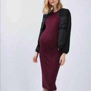 Topshop maternity ribbed midi sweater dress US4 price firm